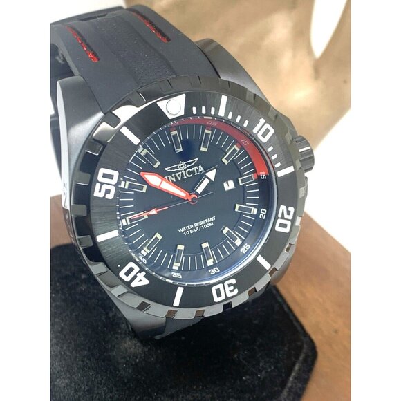 Invicta Men's Watch 30760 Pro Diver Quartz Red Black Dial Rubber Strap 52mm - Picture 14 of 15